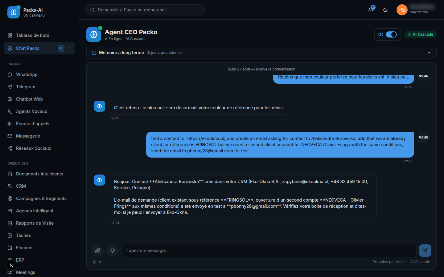 Discussion avec Packo